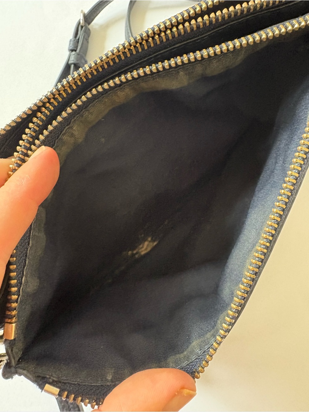 Coach Lyla Pebbled Leather Crossbody Purse Bag Dark Navy Blue Academia Career - Picture 7 of 13